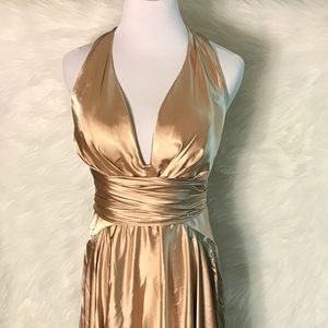 Champagne Gold Satin Dress